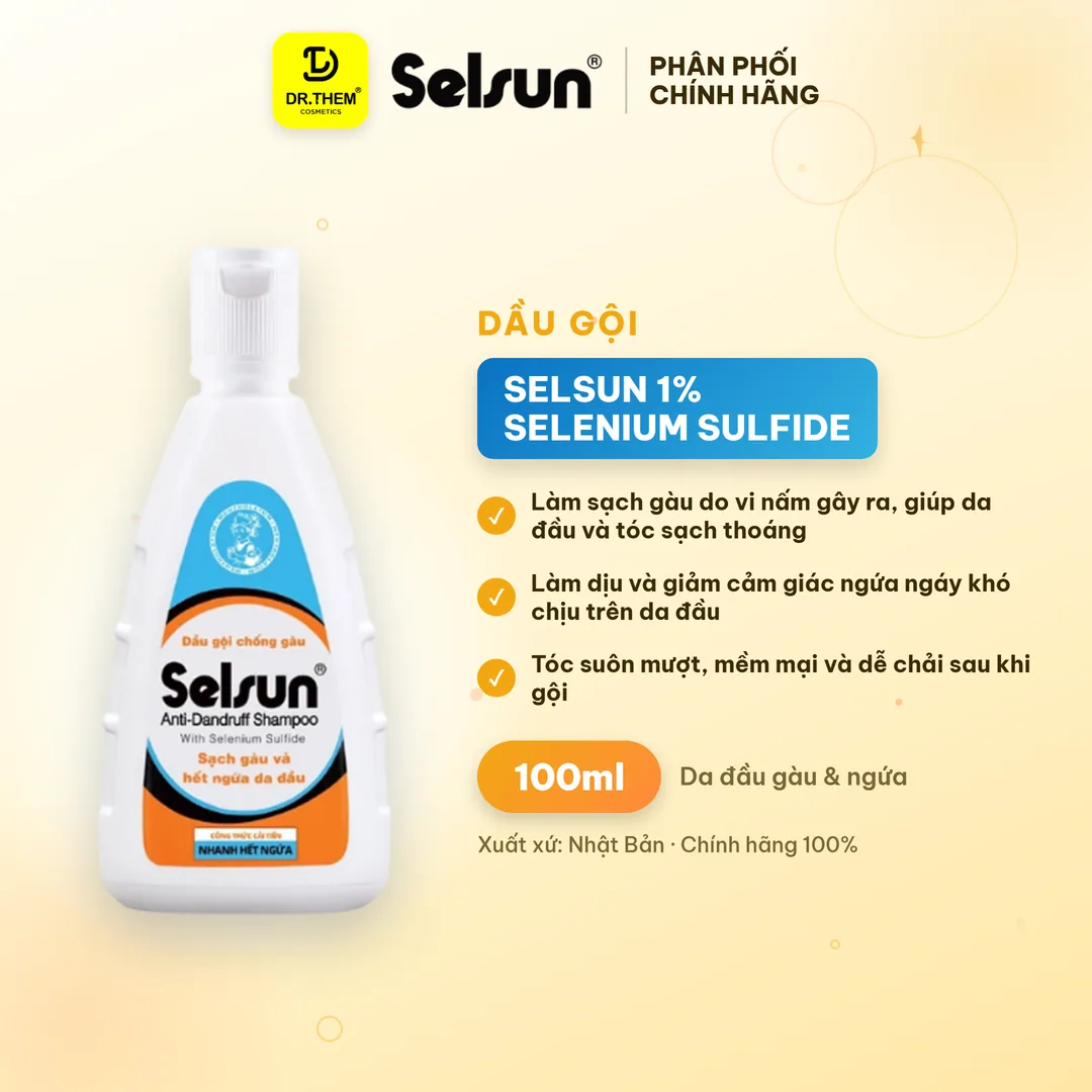 Dầu Gội Selsun 1% Selenium Sulfide Anti-Dandruff Shampoo Sạch Gàu Do Vi Nấm 100ml