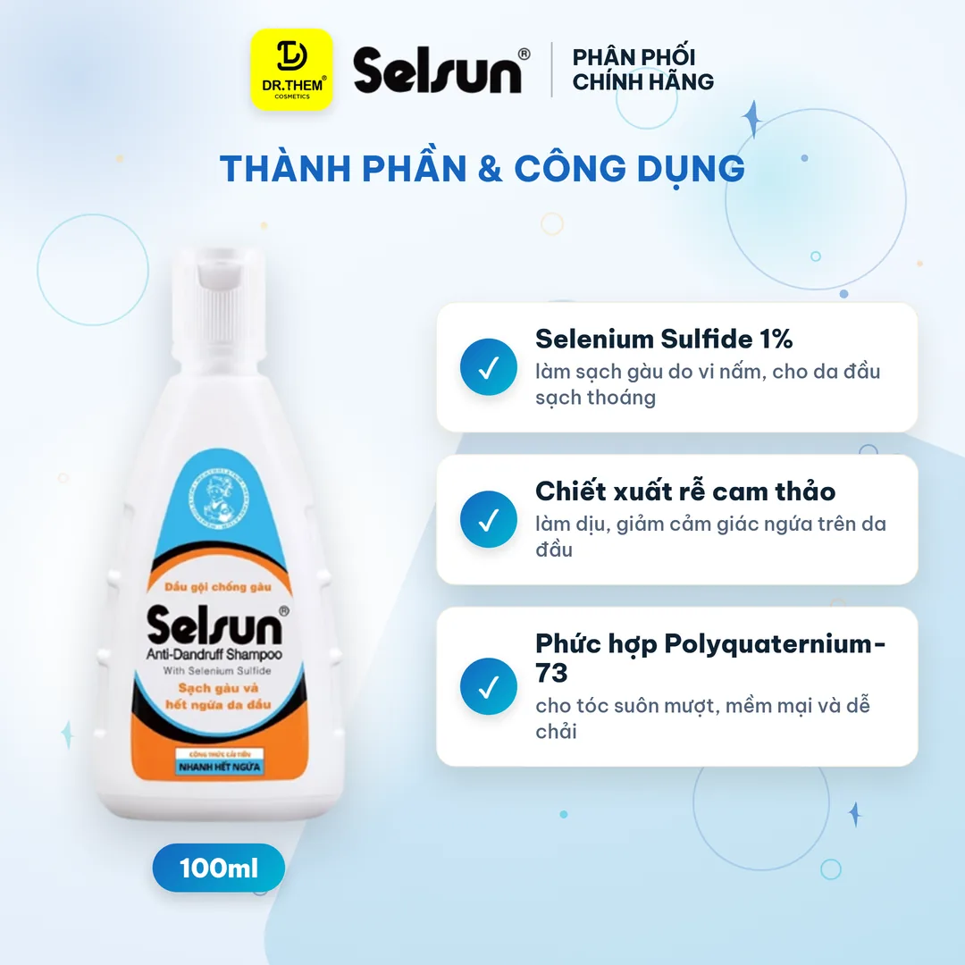 Dầu Gội Selsun 1% Selenium Sulfide Anti-Dandruff Shampoo Sạch Gàu Do Vi Nấm 100ml 2