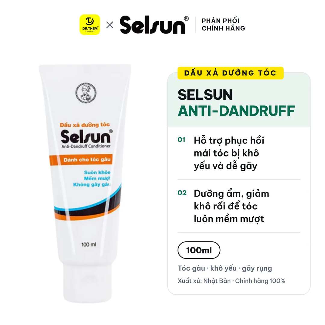 Dầu Xả Selsun Anti Dandruff Conditioner Dưỡng Tóc Mềm Mượt Dành Cho Tóc Gàu Khô Yếu Gãy Rụng 100ml