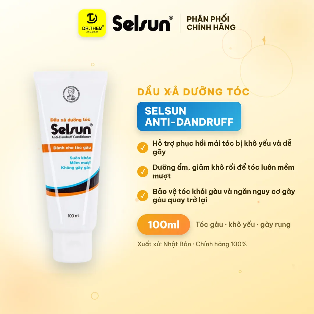 Dầu Xả Selsun Anti Dandruff Conditioner Dưỡng Tóc Mềm Mượt Dành Cho Tóc Gàu Khô Yếu Gãy Rụng 100ml
