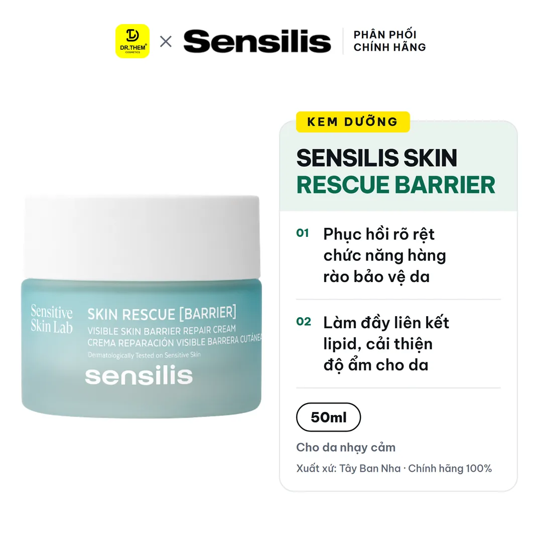 Kem Dưỡng Sensilis Skin Rescue Barrier Hỗ Trợ Phục Hồi Hàng Rào Bảo Vệ Làm Dịu Da Nhạy Cảm 50ml
