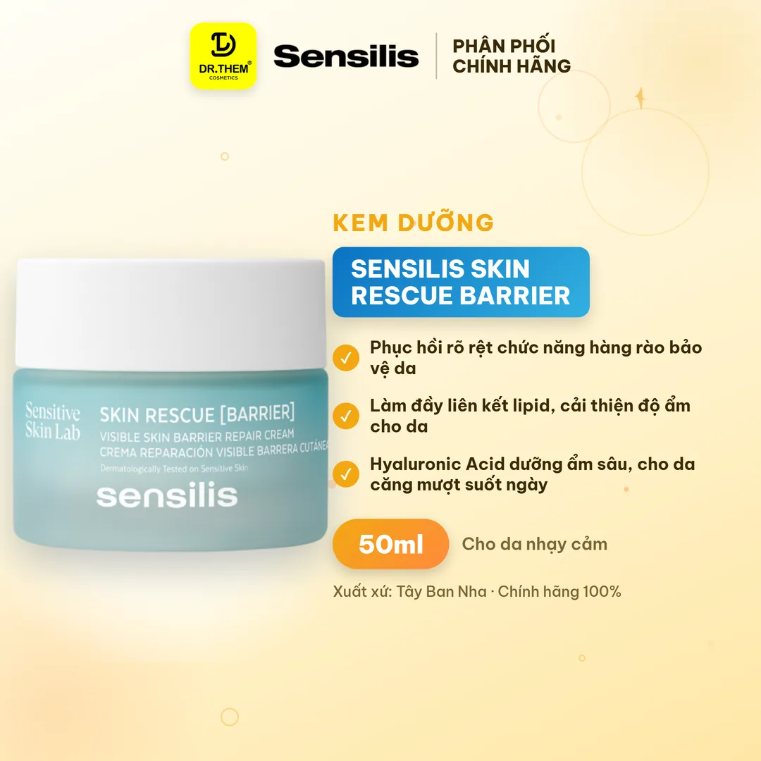 Kem Dưỡng Sensilis Skin Rescue Barrier Hỗ Trợ Phục Hồi Hàng Rào Bảo Vệ Làm Dịu Da Nhạy Cảm 50ml
