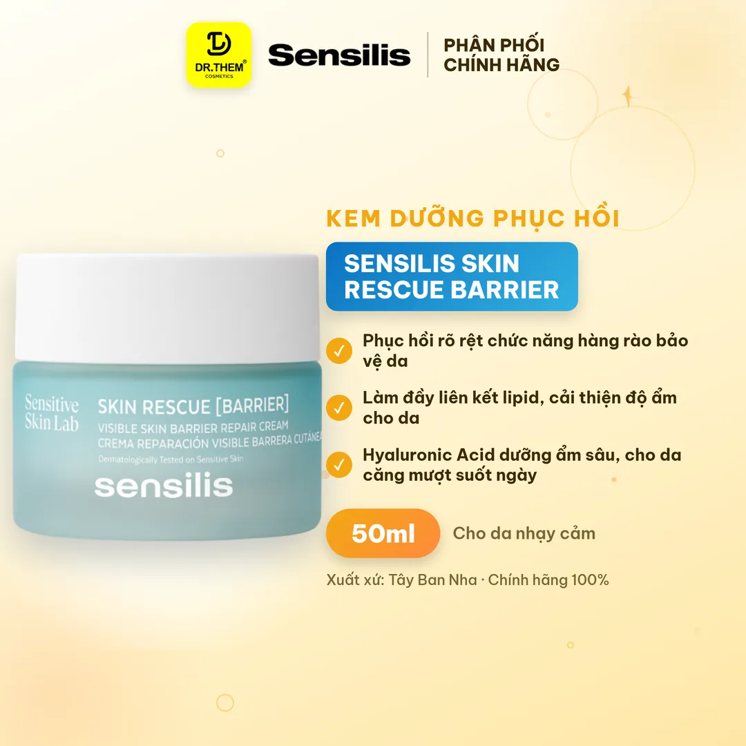 Kem Dưỡng Sensilis Skin Rescue Barrier Hỗ Trợ Phục Hồi Hàng Rào Bảo Vệ Làm Dịu Da Nhạy Cảm 50ml