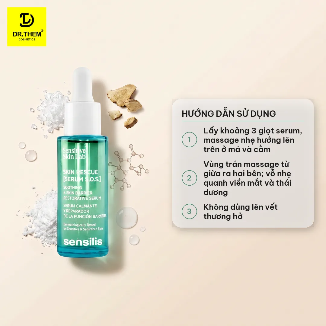Tinh Chất Sensilis Skin Rescue Serum S.O.S Hỗ Trợ Phục Hồi Làm Dịu Giảm Mẩn Đỏ Cho Da Nhạy Cảm 30ml 3