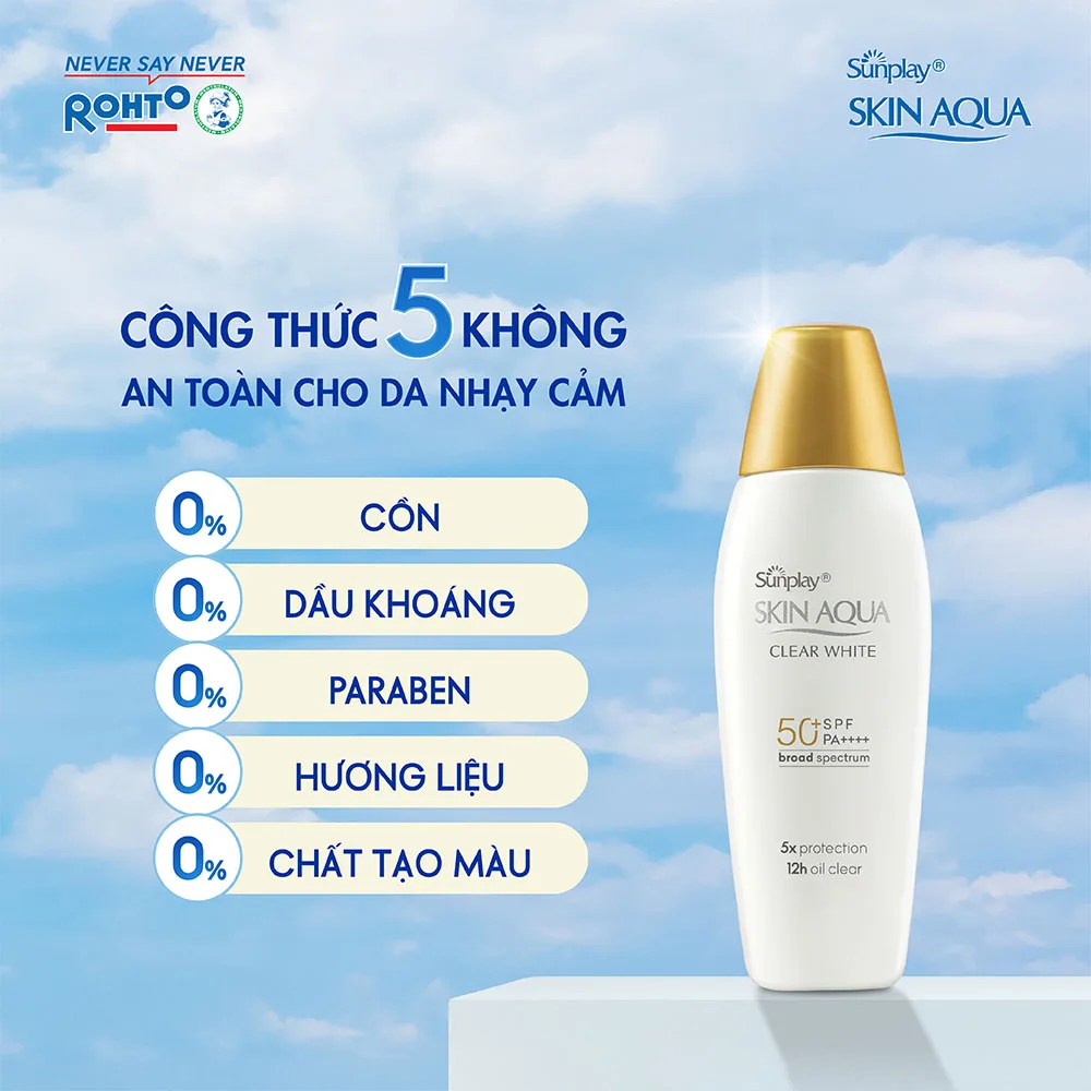 Sữa Chống Nắng Sunplay Skin Aqua Clear White SPF50+ PA++++ Dưỡng Da Sáng Mịn Kiềm Dầu 25g 55g 2