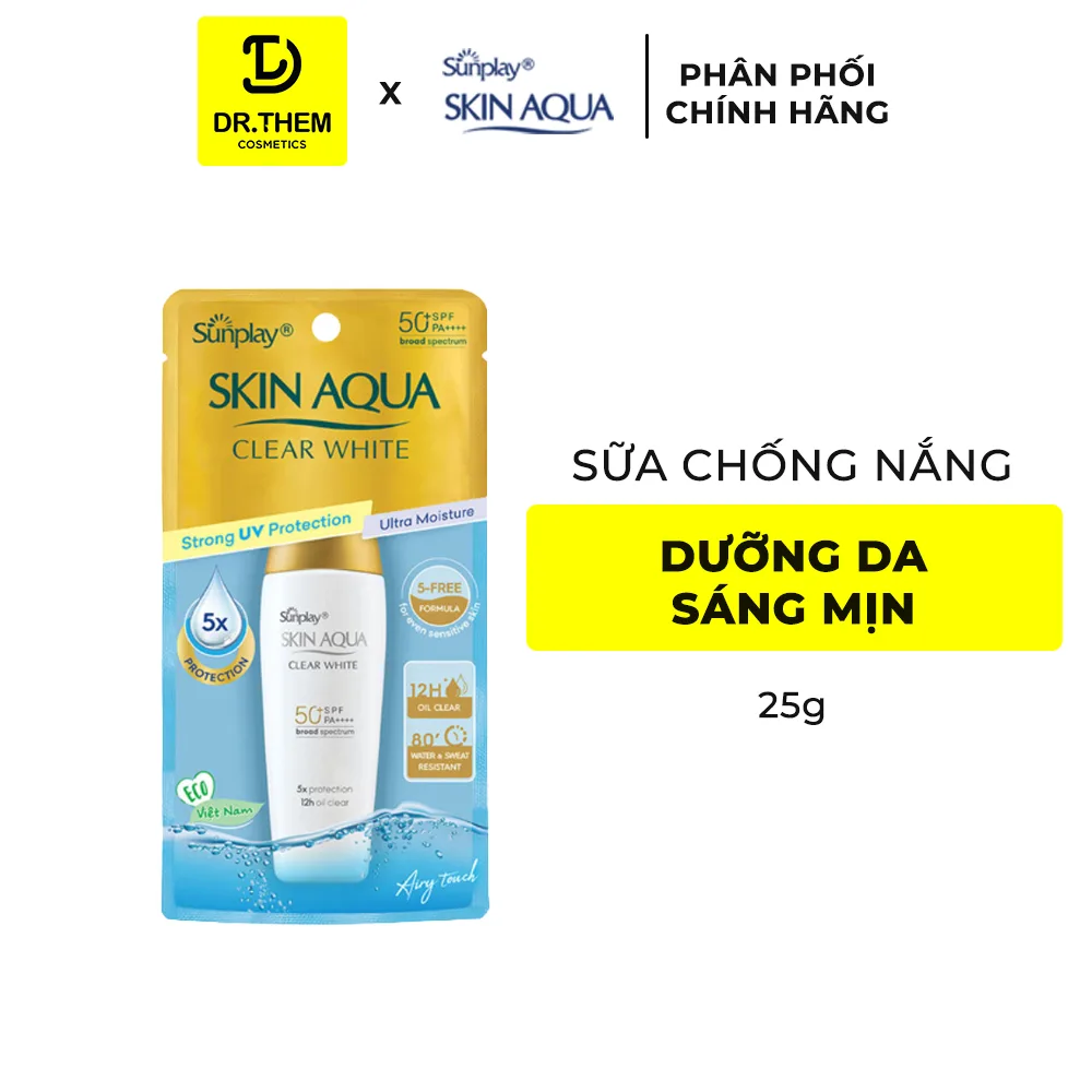 Sữa Chống Nắng Sunplay Skin Aqua Clear White SPF50+ PA++++ Dưỡng Da Sáng Mịn Kiềm Dầu 25g 55g 6