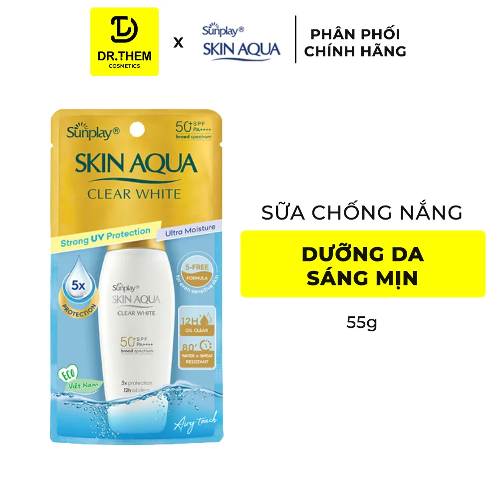 Sữa Chống Nắng Sunplay Skin Aqua Clear White SPF50+ PA++++ Dưỡng Da Sáng Mịn Kiềm Dầu 25g 55g 7