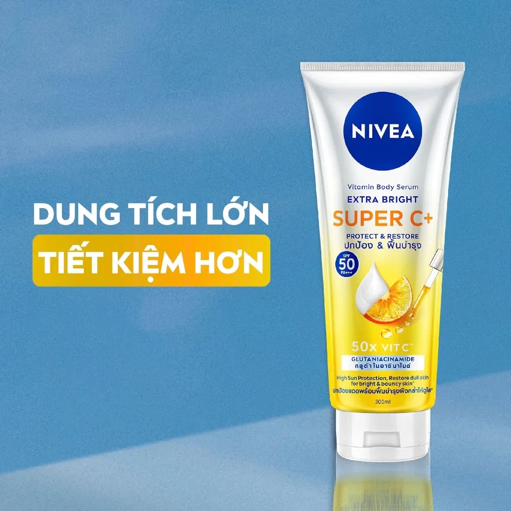 Sữa Dưỡng Thể Chống Nắng Nivea Vitamin Super C+ SPF50 PA+++ Dưỡng Sáng Ngừa Thâm Sạm Cho Toàn Thân 170ml/300ml 5