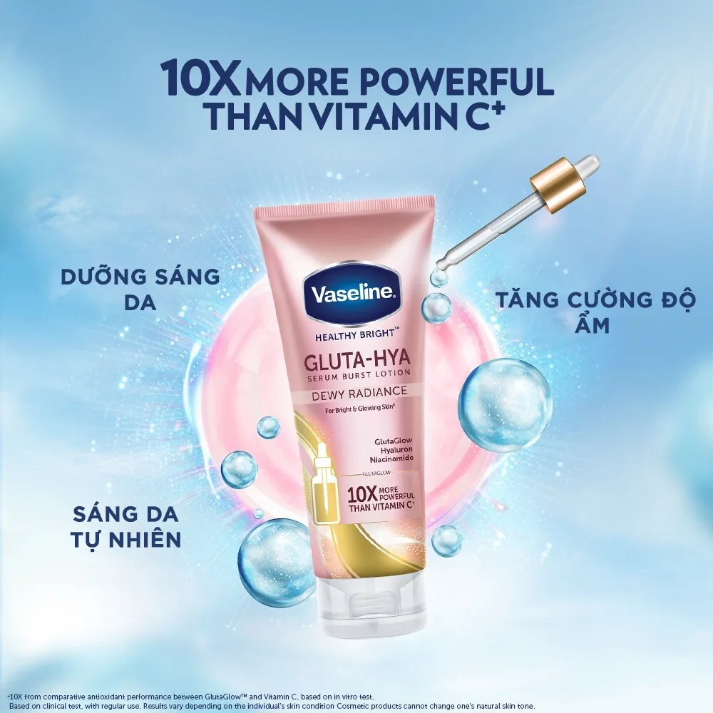 Sữa Dưỡng Thể Vaseline Gluta Hya Serum Burst Dưỡng Sáng Da Căng Mướt Tự Nhiên 70ml 330ml 4