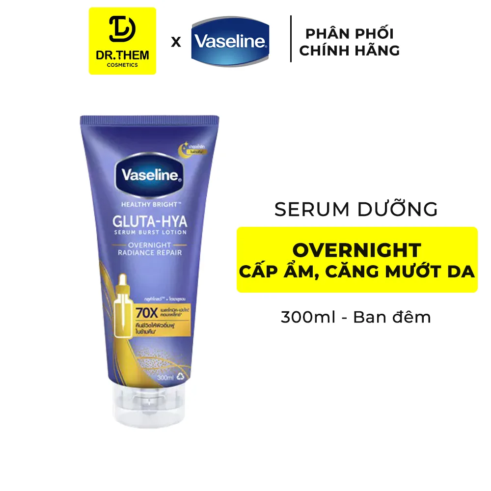 Sữa Dưỡng Thể Vaseline Gluta Hya Serum Burst Dưỡng Sáng Da Căng Mướt Tự Nhiên 70ml 330ml 10