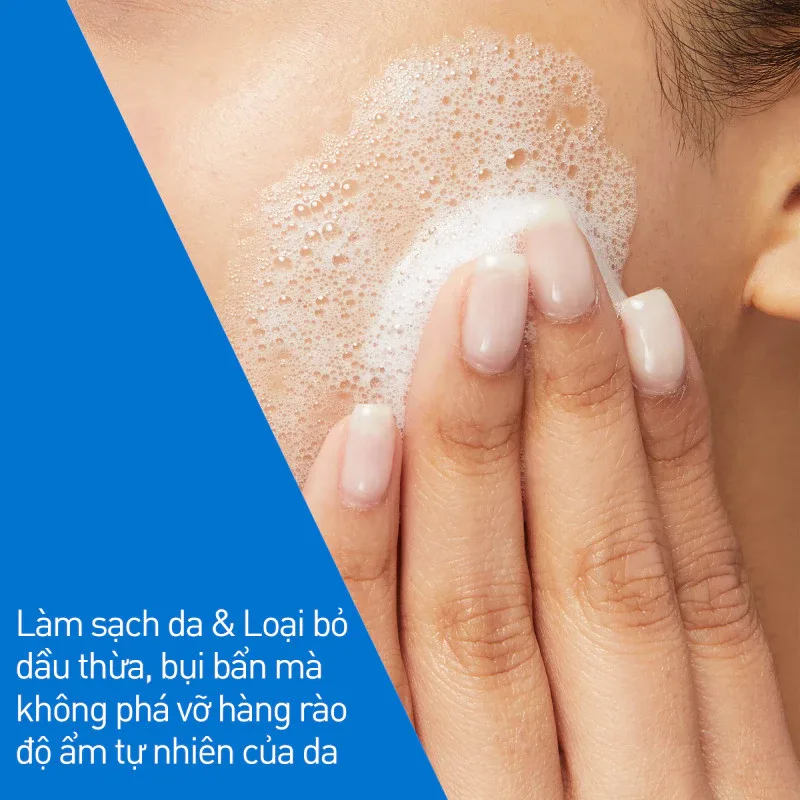 Sữa Rửa Mặt CeraVe Foaming Facial Cleanser Tạo Bọt Làm Sạch Sâu Kiềm Dầu Cho Da Thường Đến Da Dầu 88ml/236ml/473ml 4