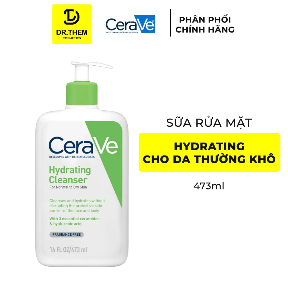 Sữa Rửa Mặt CeraVe Hydrating Cleanser Làm Sạch Dịu Nhẹ Cấp Ẩm Cho Da Thường Đến Da Khô 88ml/236ml/473ml 6