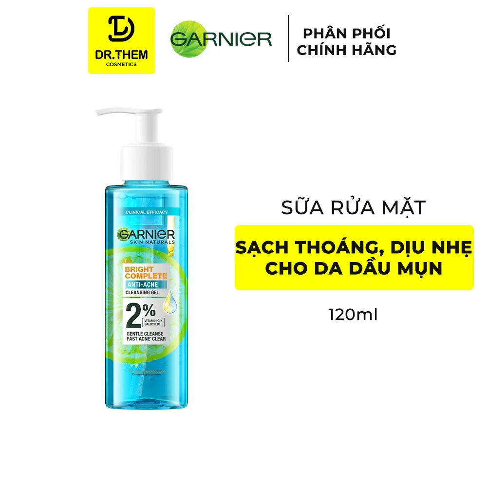 Sữa Rửa Mặt Garnier Bright Complete Anti Acne Cleansing Gel Foam 3 Trong 1 Hỗ Trợ Giảm Mụn Sáng Da 100ml/120ml 10