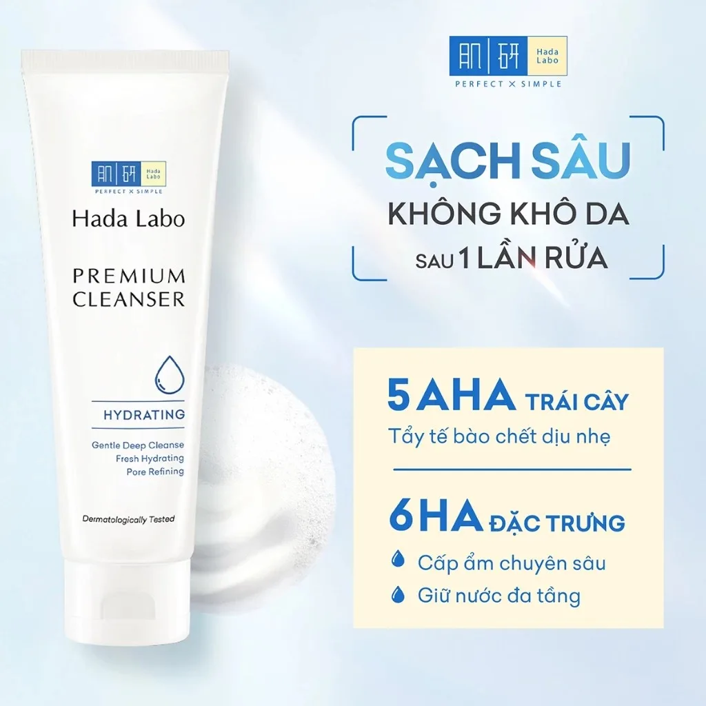 Sữa Rửa Mặt Hada Labo Advanced Nourish Perfect White Pro Aging Acne Care Làm Sạch Sâu Dưỡng Ẩm Cho Mọi Loại Da 80g 6