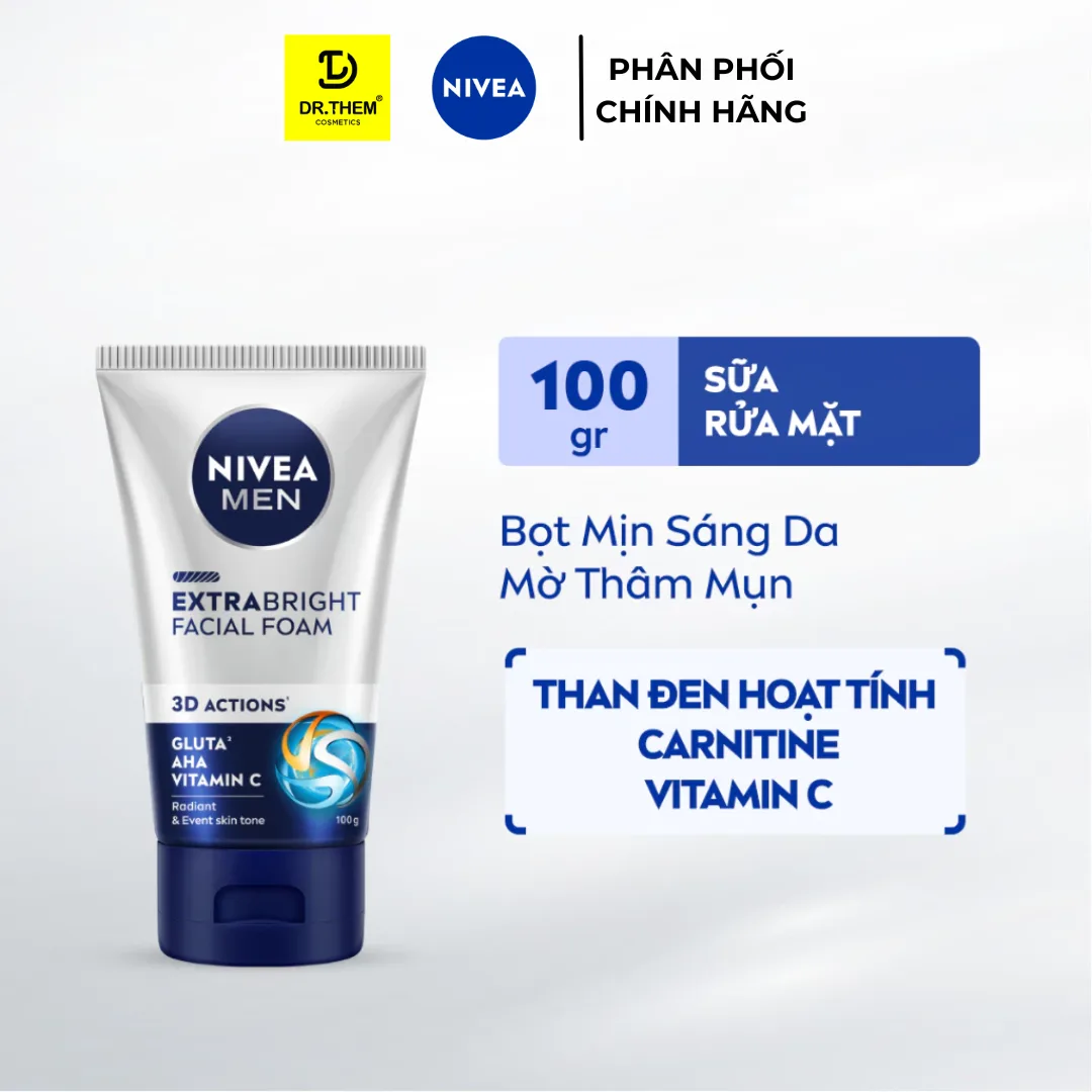 Sữa Rửa Mặt Nivea Men Làm Sạch Sâu Kiềm Dầu Hỗ Trợ Giảm Mụn Dưỡng Sáng Da Dành Cho Nam 100g/150g 7