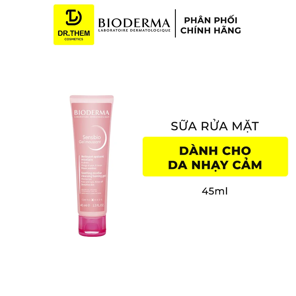 Sữa Rửa Mặt Tạo Bọt Bioderma Sensibio Gel Moussant Làm Sạch Dịu Nhẹ Cho Da Nhạy Cảm Và Da Thường 45ml 200ml 8