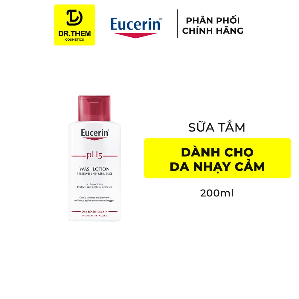 Sữa Tắm Eucerin pH5 Skin Resilience Washlotion Làm Sạch Dịu Nhẹ Dưỡng Ẩm Cho Da Nhạy Cảm 200ml/400ml/1000ml 7