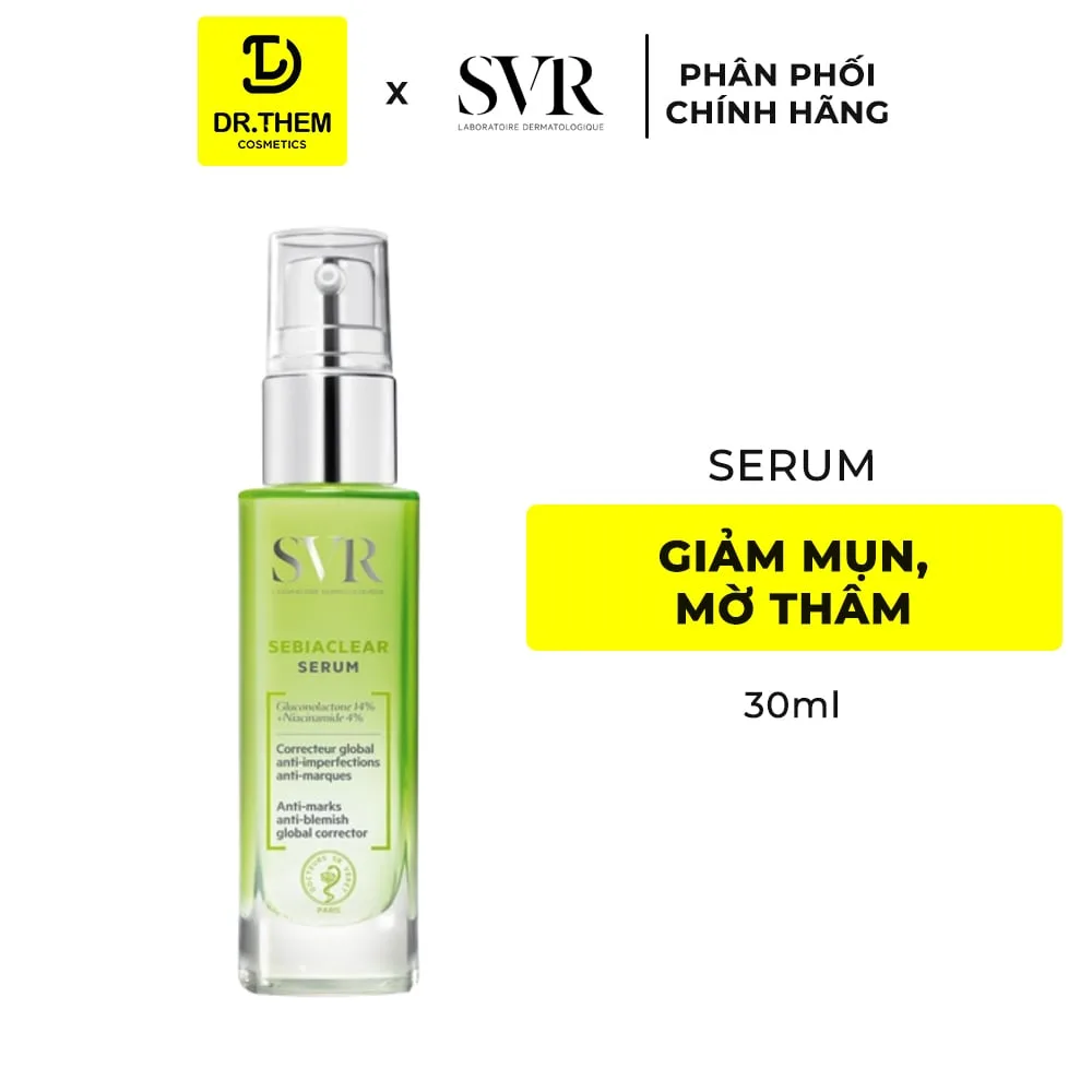 Serum SVR Sebiaclear Serum Hỗ Trợ Giảm Mụn Mờ Thâm Nám Làm Mềm Mịn Da Cho Da Dầu Mụn Nhạy Cảm 30ml
