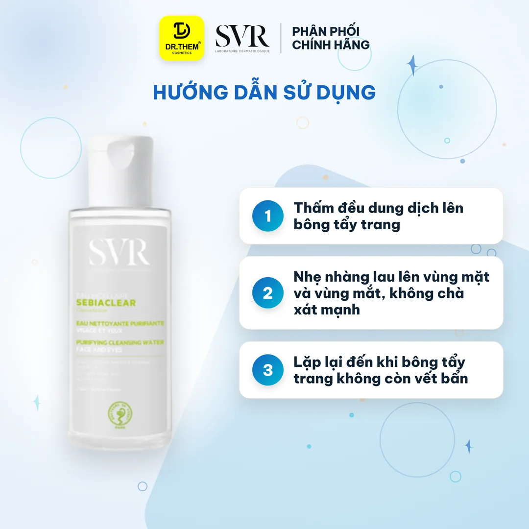 Nước Tẩy Trang SVR Sebiaclear Eau Micellaire Làm Sạch Kiềm Dầu Cho Da Hỗn Hợp Đến Da Dầu Mụn 75ml 3