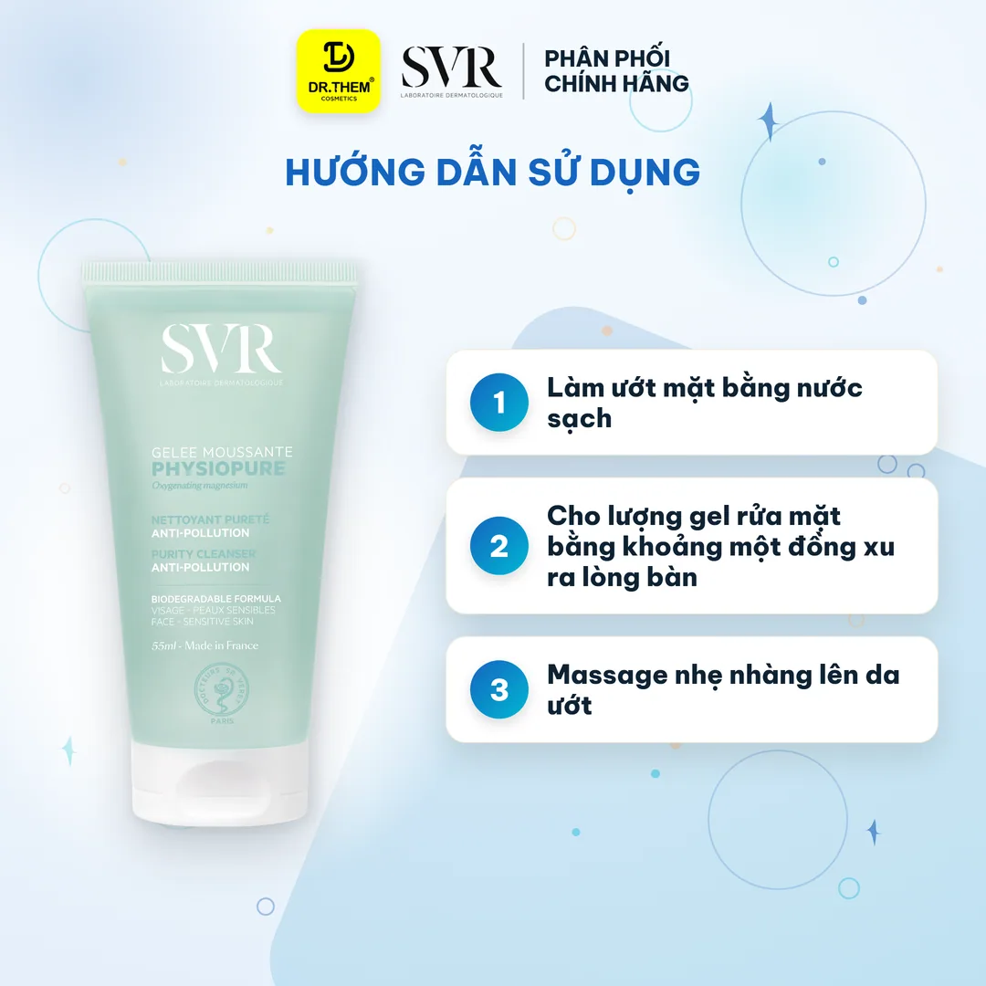 Gel Rửa Mặt SVR Physiopure Gelée Moussante Làm Sạch Dịu Nhẹ Cấp Ẩm Cho Da Nhạy Cảm Dễ Kích Ứng 55ml 4
