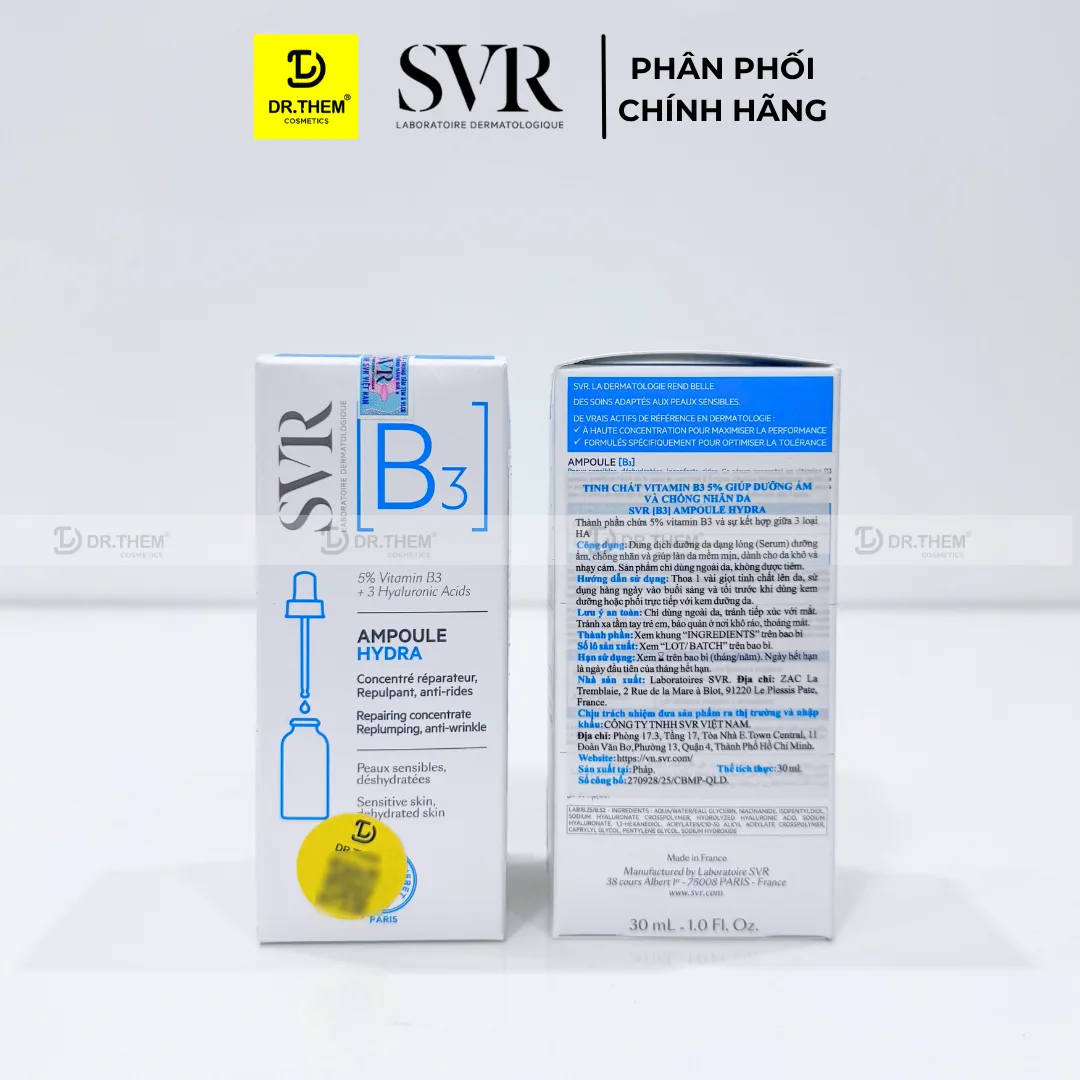 Tinh Chất SVR [B3] Ampoule Hydra Cấp Ẩm Phục Hồi Ngăn Ngừa Nếp Nhăn Cho Da Nhạy Cảm Thiếu Nước 30ml 8