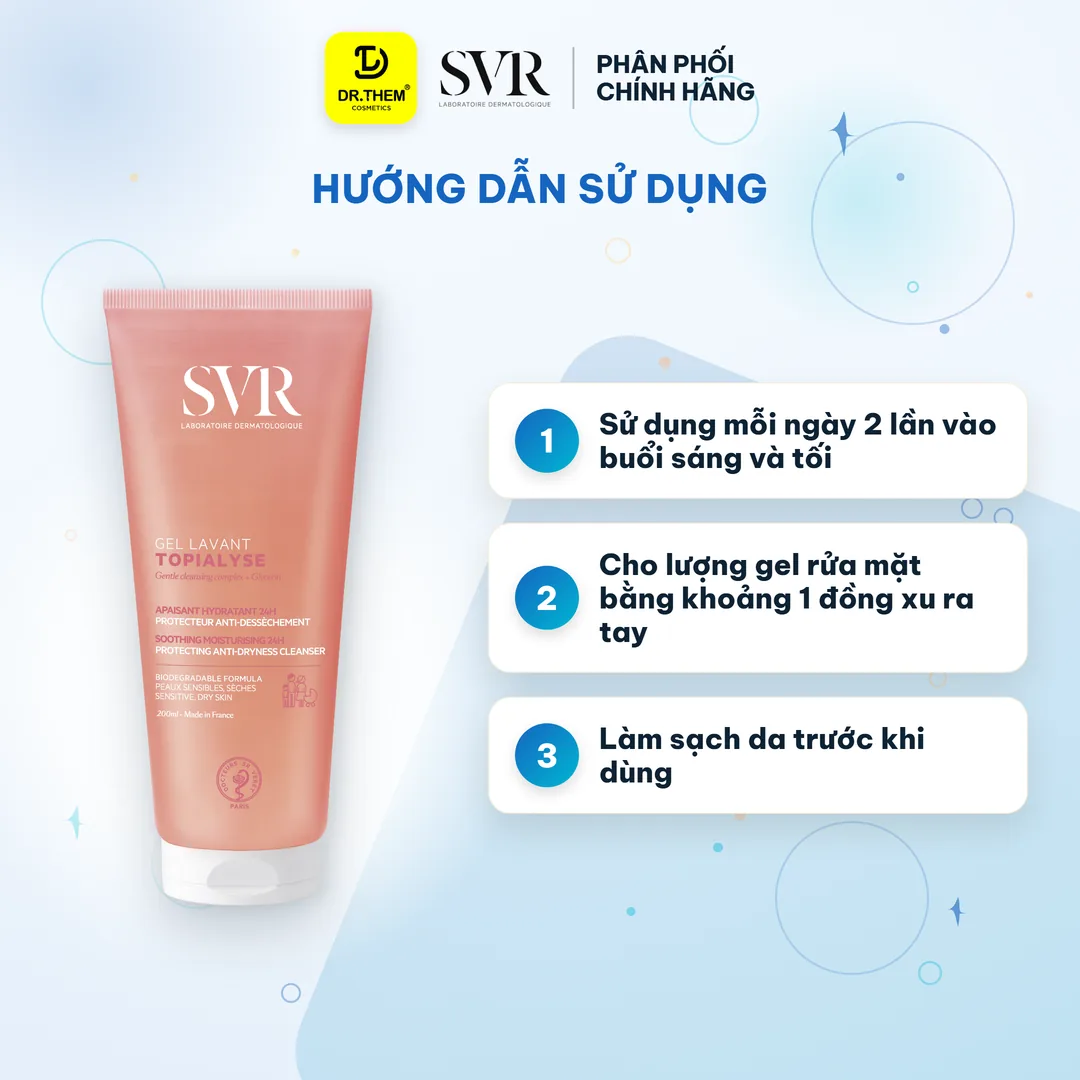 Gel Rửa Mặt SVR Topialyse Gel Lavant Không Xà Phòng Cho Da Khô, Nhạy Cảm 200ml 3