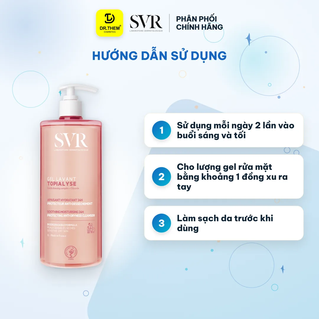 Gel Rửa Mặt SVR Topialyse Gel Lavant Không Xà Phòng Cho Da Khô, Nhạy Cảm 400ml 3