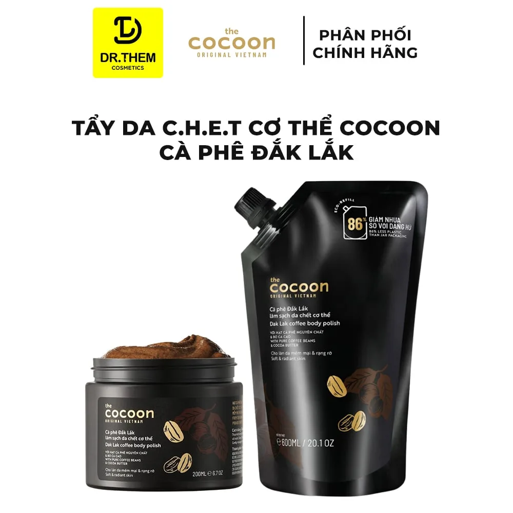 Tẩy Da Chết Cơ Thể Cocoon Dak Lak Coffee Body Polish Cà Phê Đắk Lắk Cho Làn Da Mềm Mại Sáng Mịn 200ml