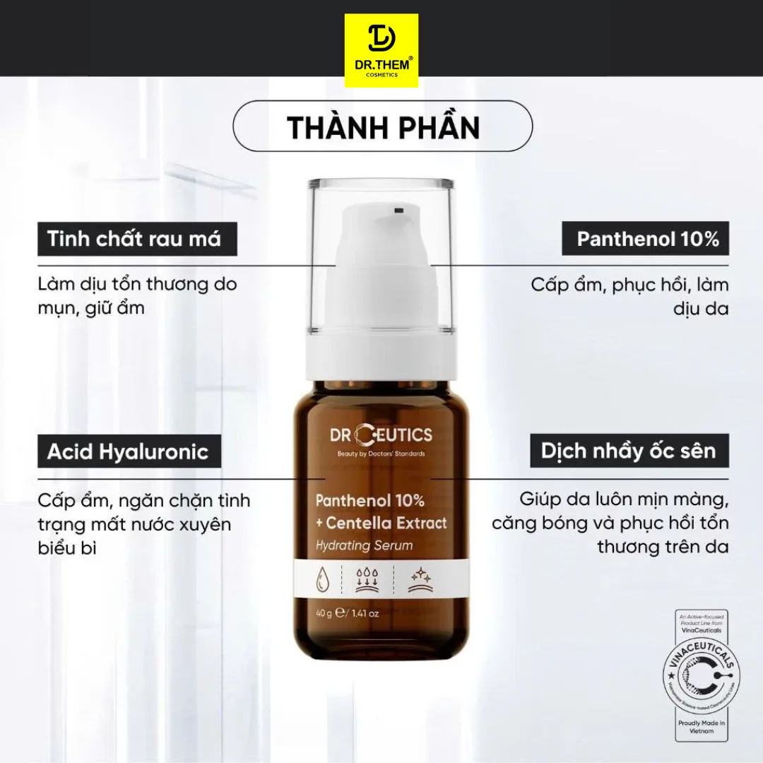 Tinh Chất DrCeutics Serum B5 Basic Và Dexpanthenol 10% Cấp Ẩm Hỗ Trợ Phục Hồi Làm Dịu Da Dầu Mụn 30g/40g/100g 4