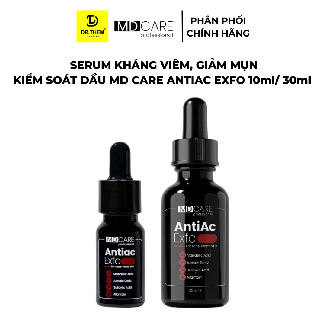 Tinh Chất Tẩy Tế Bào Chết MD CARE AntiAc Exfo Hỗ Trợ Giảm Mụn Kiềm Dầu Làm Dịu Da Cho Da Dầu Mụn 10ml/30ml