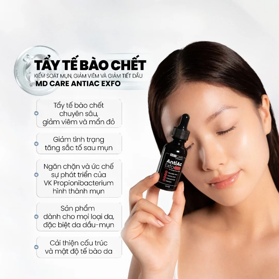 Tinh Chất Tẩy Tế Bào Chết MD CARE AntiAc Exfo Hỗ Trợ Giảm Mụn Kiềm Dầu Làm Dịu Da Cho Da Dầu Mụn 10ml/30ml 5