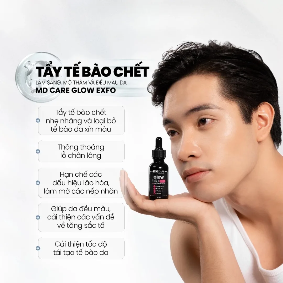 Tinh Chất Tẩy Tế Bào Chết MD CARE Glow Exfo Hỗ Trợ Làm Sáng Mờ Thâm Đều Màu Da Cho Da Xỉn Màu 10ml/30ml 4