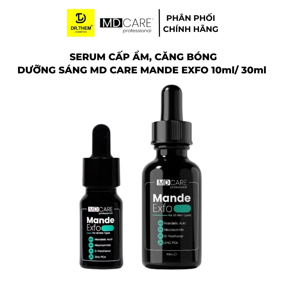 Tinh Chất Tẩy Tế Bào Chết MD CARE Mande Exfo Cấp Ẩm Làm Sáng Da Căng Bóng Cho Da Dầu Hỗn Hợp 10ml/30ml