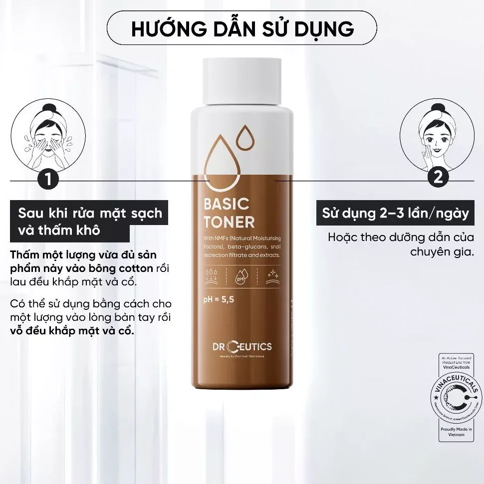 Toner DrCeutics Basic Toner Và Standard Toner Cấp Ẩm Làm Dịu Cân Bằng Da Cho Da Dầu Da Thường 200ml 12