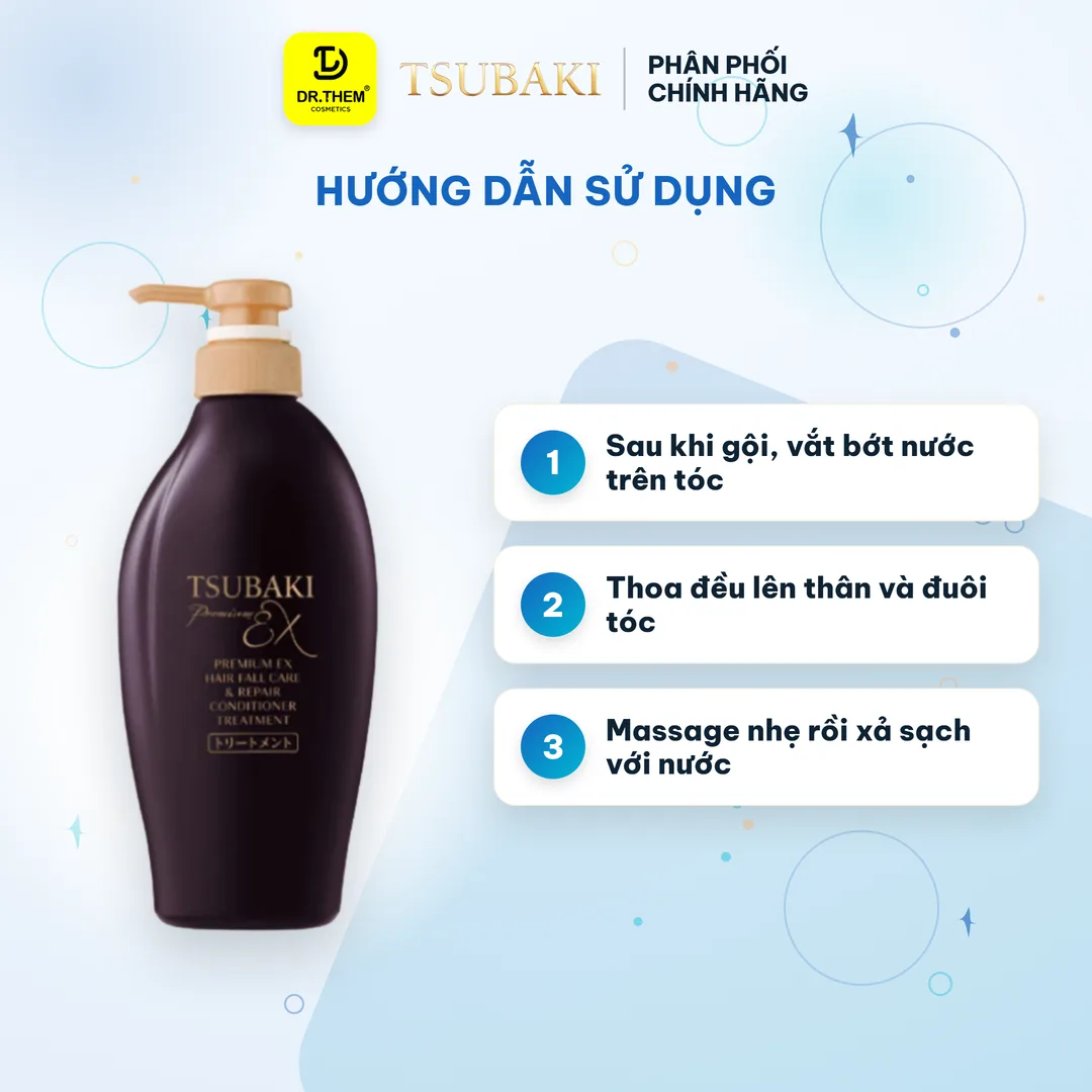 Dầu Xả Tsubaki Premium EX Hair Fall Care & Repair Conditioner Phục Hồi Và Ngăn Gãy Rụng Cho Tóc Hư Tổn 450ml (Xả Tím) 3