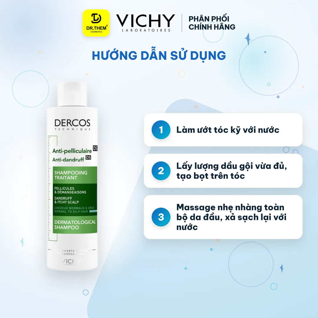 Dầu Gội Vichy Dercos Technique Anti Dandruff Advanced Action Hỗ Trợ Giảm Gàu Cho Da Đầu Dầu 50ml 200ml 8