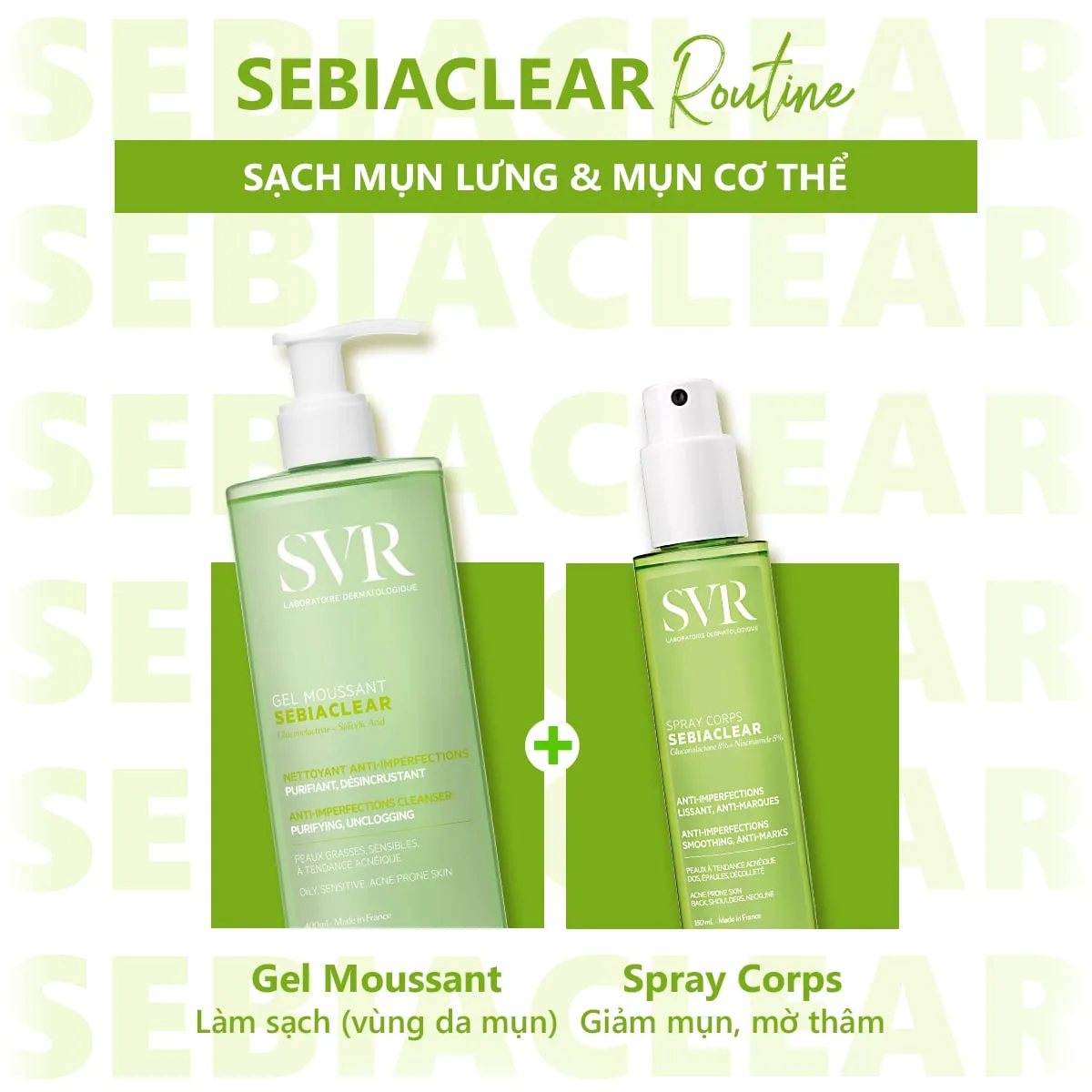 Xịt Hỗ Trợ Giảm Mụn Lưng Và Cơ Thể SVR Sebiaclear Spray Corps Hỗ Trợ Mờ Thâm Kiềm Dầu 150ml 6