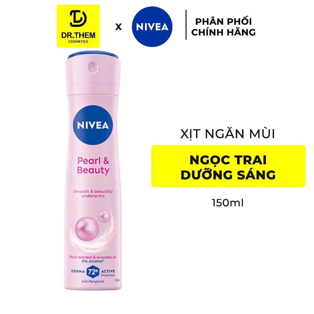 Xịt Lăn Khử Mùi Nivea Pearl And Beauty Chiết Xuất Ngọc Trai Dưỡng Sáng Mềm Mịn Ngăn Mùi 72 Giờ 50ml/150ml 8