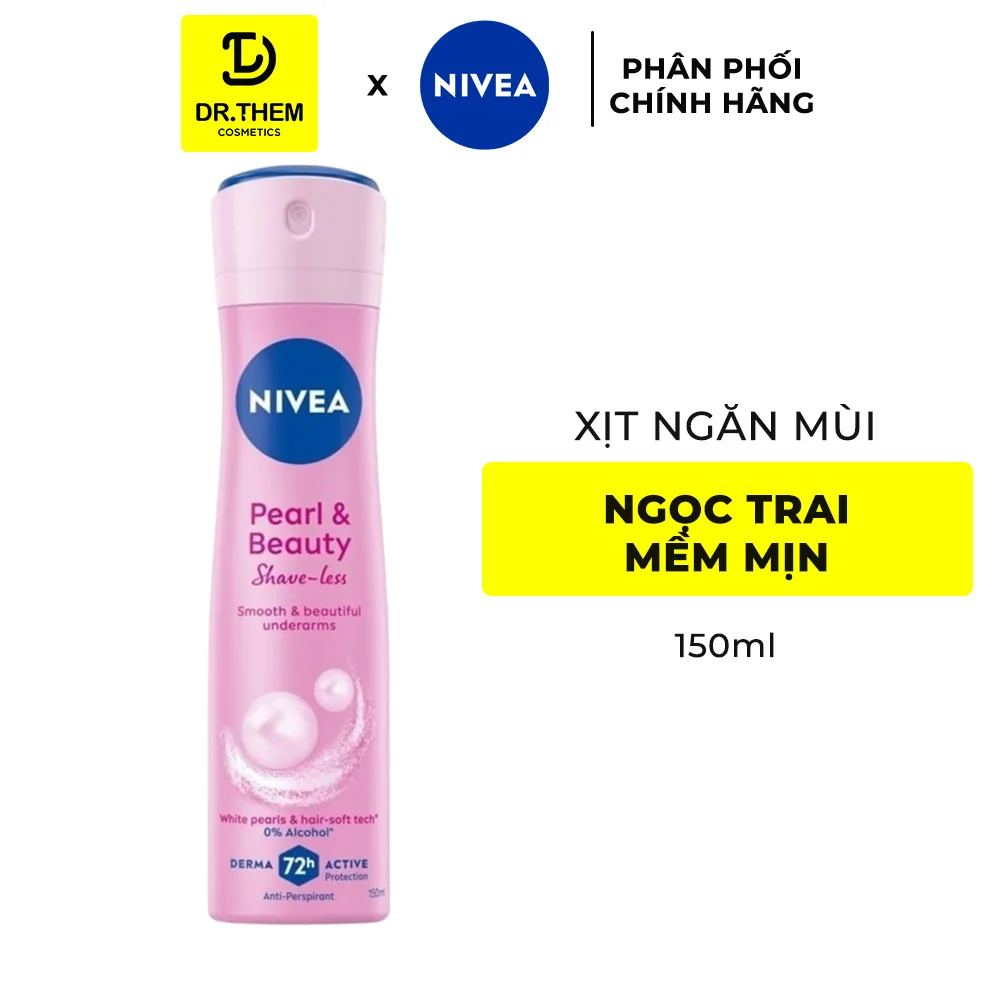 Xịt Lăn Khử Mùi Nivea Pearl And Beauty Shave Less Ngọc Trai Mềm Mịn Hỗ Trợ Làm Mờ Thâm Sần 50ml/150ml 7