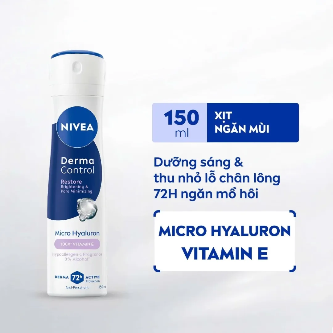 Xịt Lăn Ngăn Mùi Nivea Derma Control Restore Hỗ Trợ Phục Hồi Hàng Rào Da Thu Nhỏ Lỗ Chân Lông 50ml/150ml 3