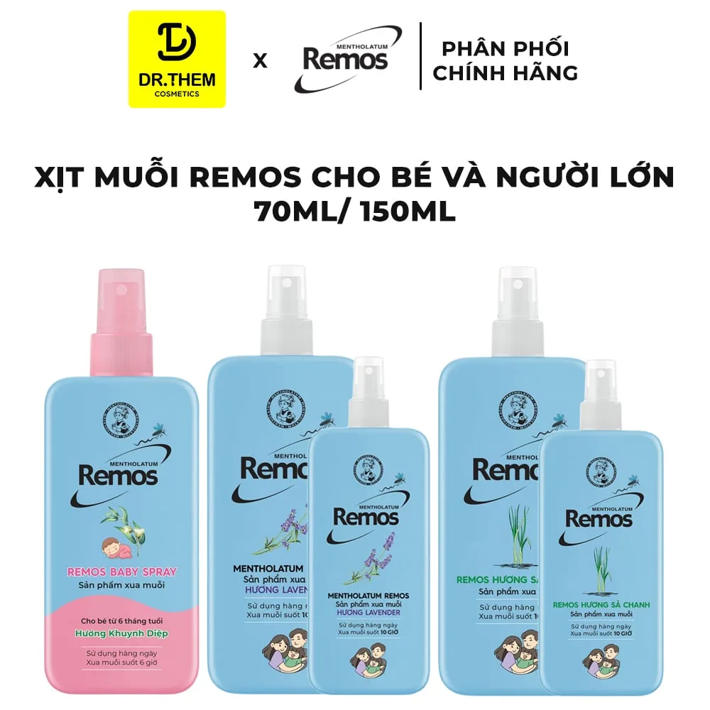 Xịt Xua Muỗi Rohto Remos Picaridin Và Tinh Dầu Thiên Nhiên Xua Đuổi Muỗi Côn Trùng Cho Bé Và Người Lớn 70ml/150ml