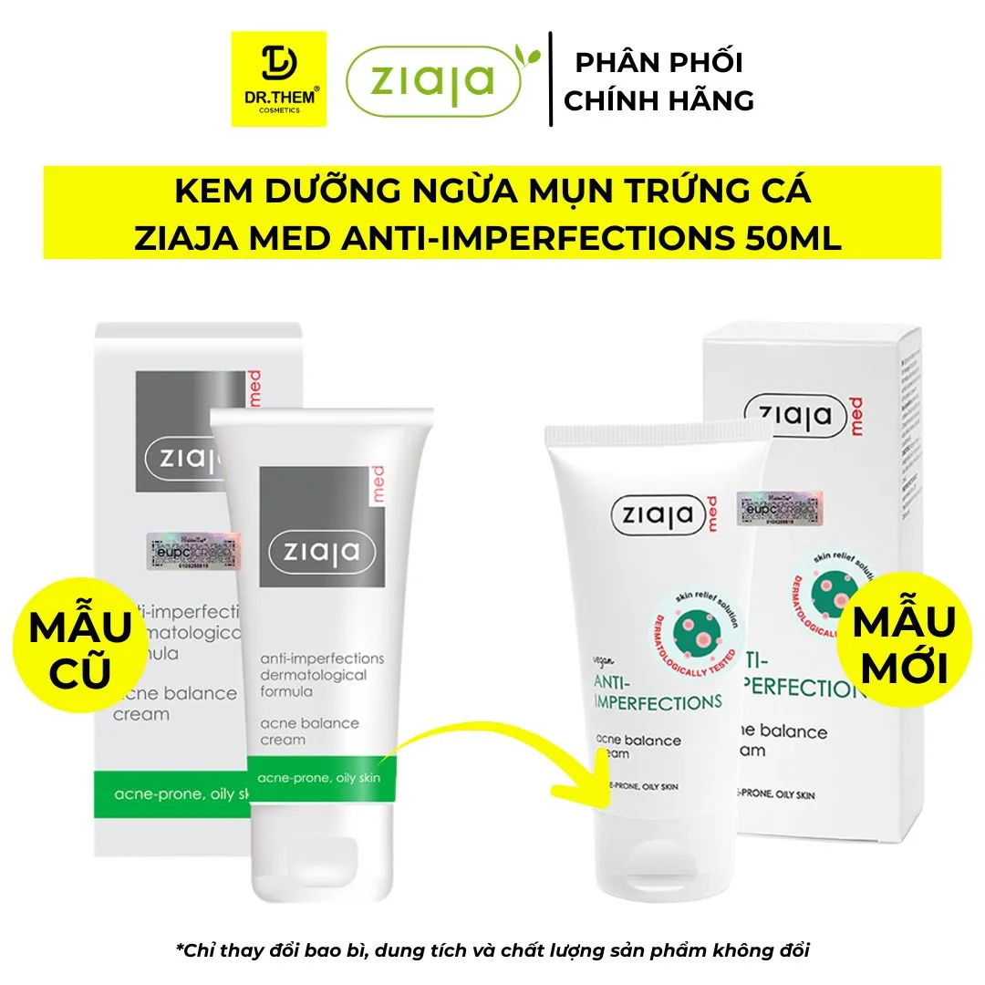 Kem Dưỡng Ziaja Med Anti-Imperfections Acne Balance Cream Hỗ Trợ Giảm Mụn Kiềm Dầu Cấp Ẩm Cho Da Mụn 50ml 7
