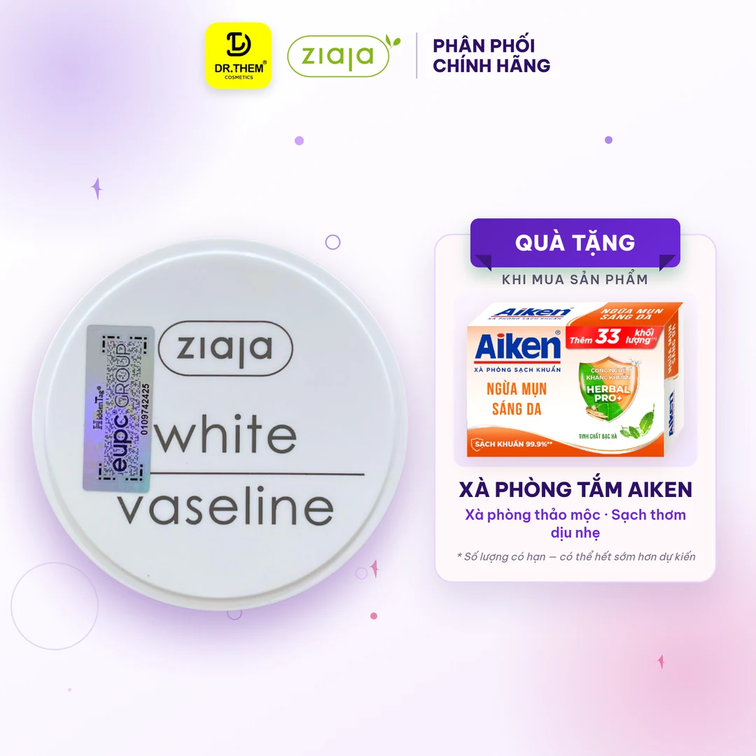 Sáp Dưỡng Môi Ziaja White Vaseline Dưỡng Ẩm Làm Mềm Giảm Khô Nứt Nẻ Cho Môi Và Vùng Da Khô 30ml