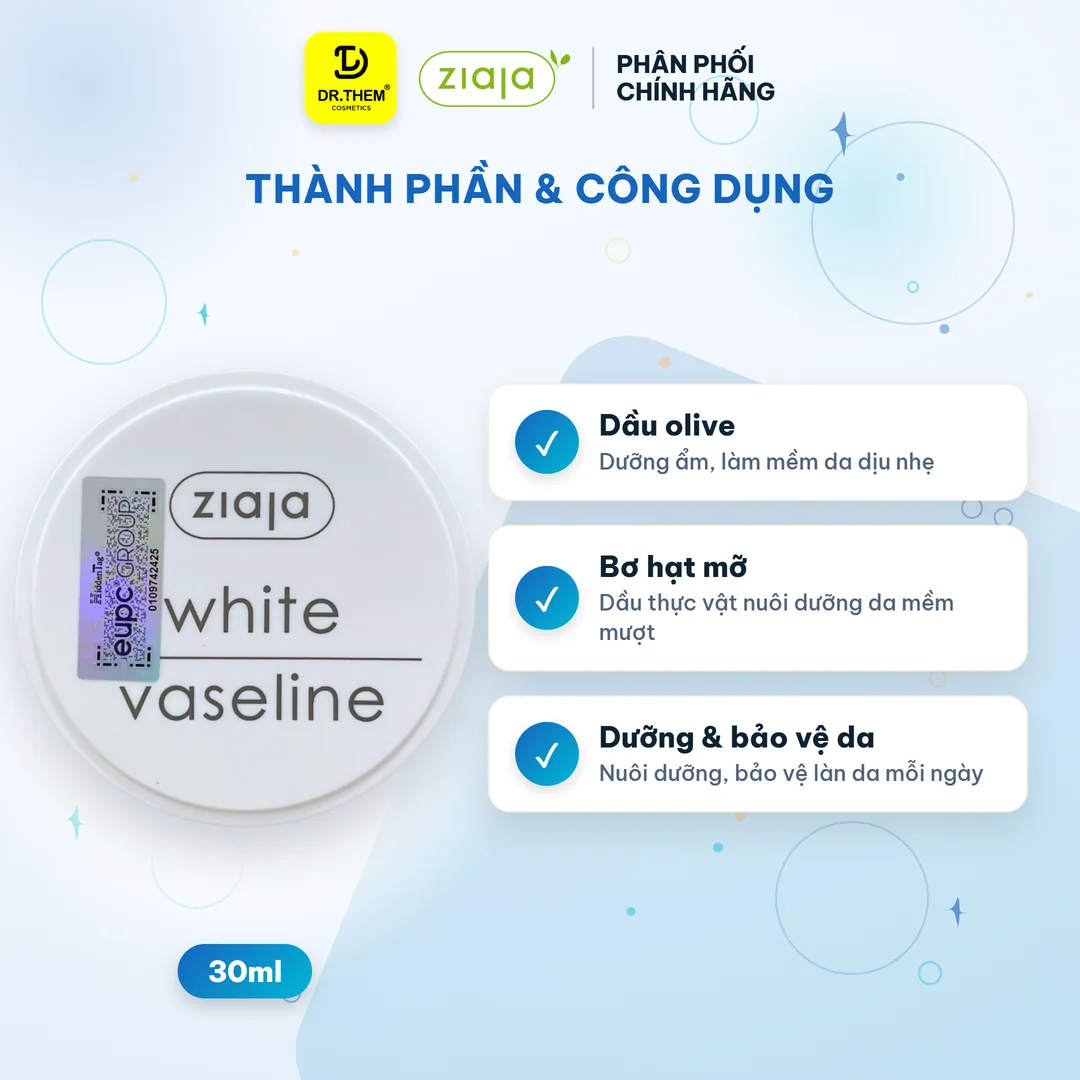 Sáp Dưỡng Môi Ziaja White Vaseline Dưỡng Ẩm Làm Mềm Giảm Khô Nứt Nẻ Cho Môi Và Vùng Da Khô 30ml 4