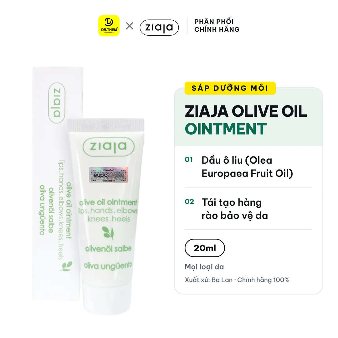 Sáp Dưỡng Môi Ziaja Olive Oil Ointment Dầu Ô Liu Dưỡng Ẩm Làm Mềm Môi Khô Nứt Nẻ Cho Mọi Loại Da 20ml – ảnh sản phẩm