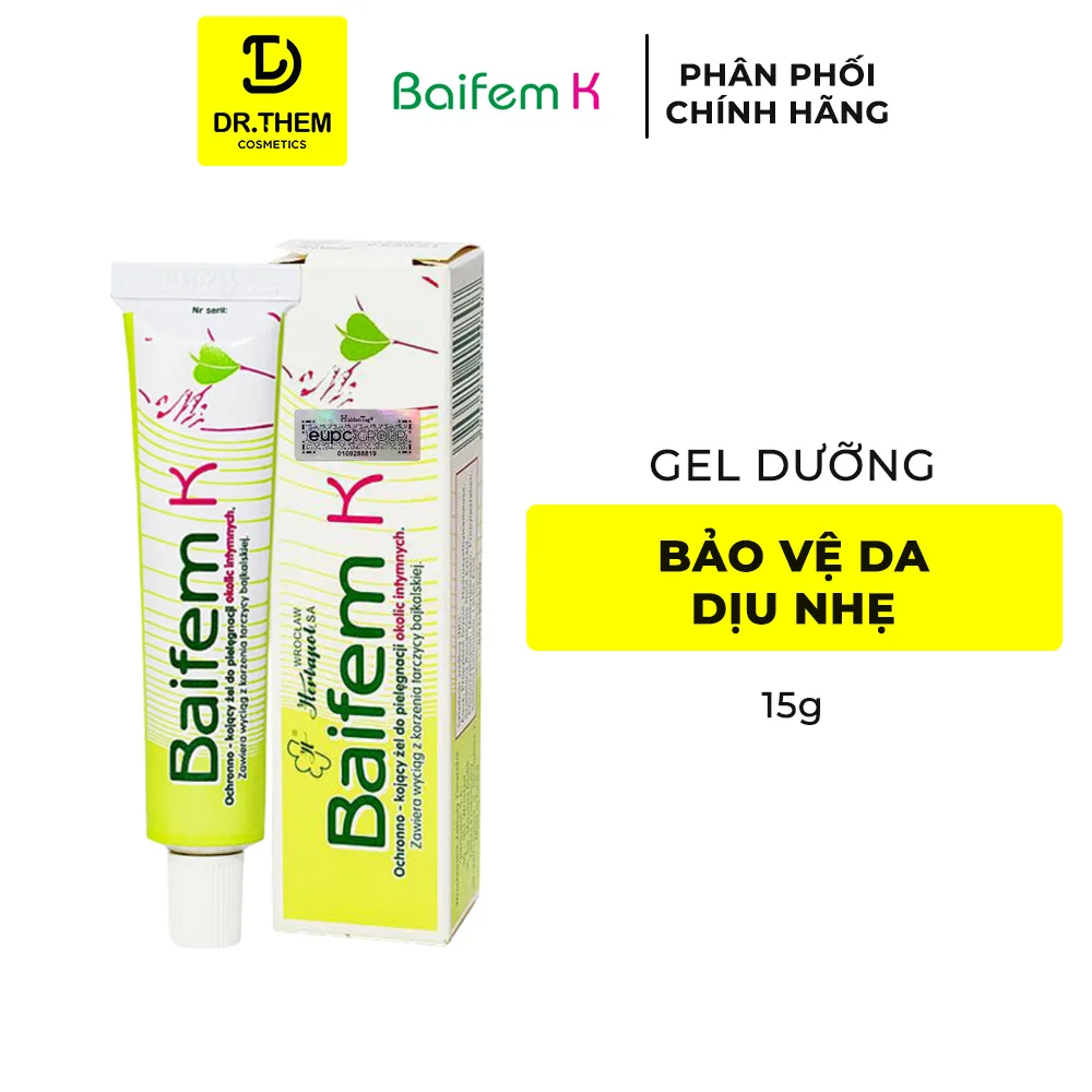 Gel Bôi Da Baifem K Chiết Xuất Hoàng Cầm Làm Dịu Da Bảo Vệ Da Giảm Kích Ứng Mẩn Đỏ Cho Da Nhạy Cảm 15g 2