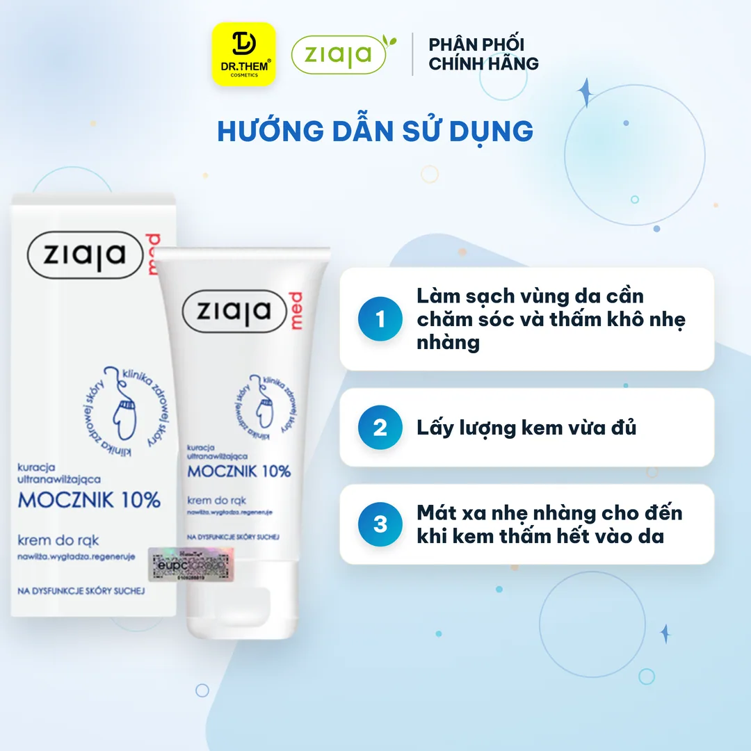 Kem Dưỡng Ziaja Med Mocznik 10% Urê Làm Mềm Da Cấp Ẩm Sâu Giảm Khô Bong Tróc Cho Da Khô Sần Sùi 100ml 5