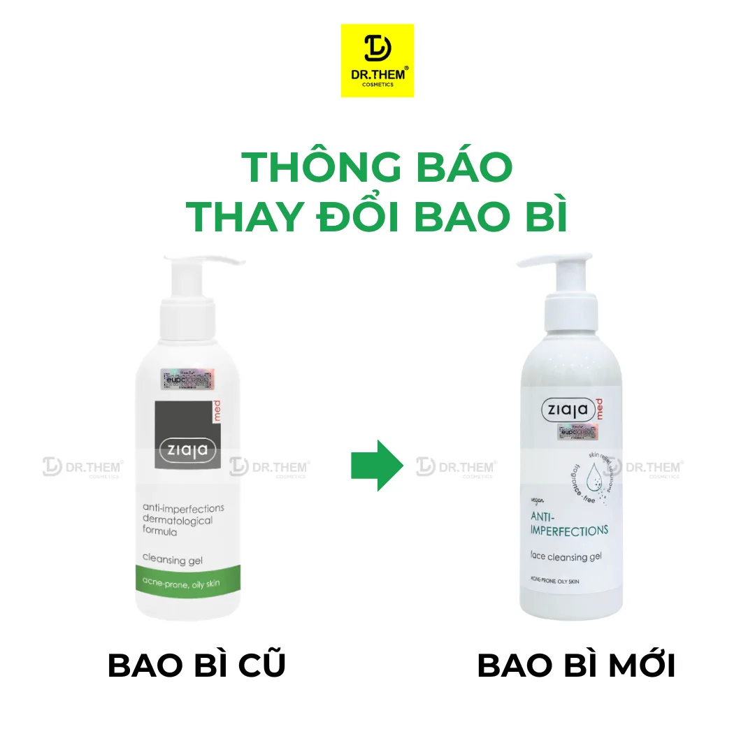 Sữa Rửa Mặt Ziaja Med Anti-Imperfections Cleansing Gel Hỗ Trợ Giảm Mụn Ngừa Khuẩn Kiềm Dầu Cho Da Dầu Mụn 200ml 4