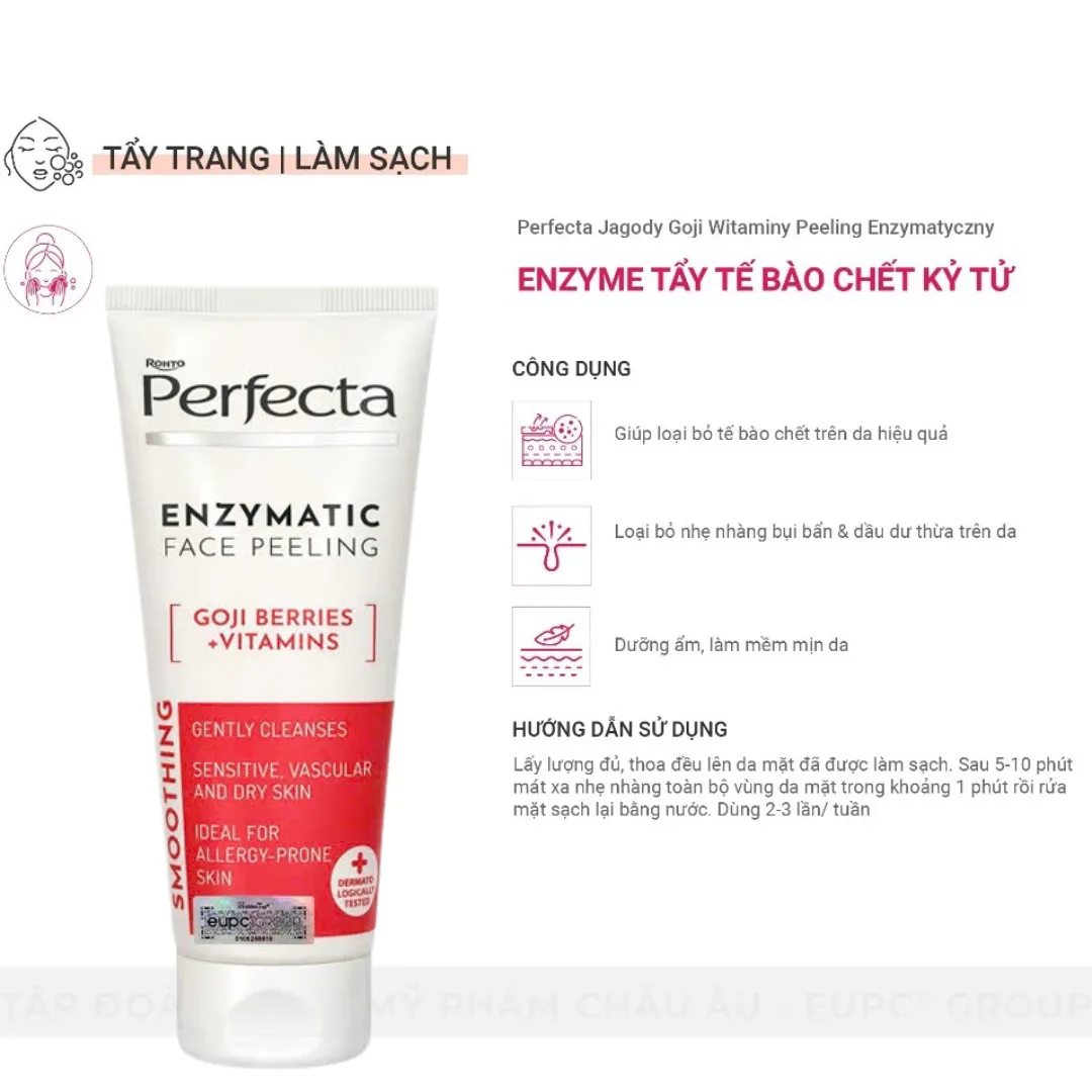 Enzyme Tẩy Tế Bào Chết Perfecta Jagody Goji Witaminy Peeling Enzymatyczny Kỷ Tử Dịu Nhẹ Cho Da Khô Nhạy Cảm 75ml 4