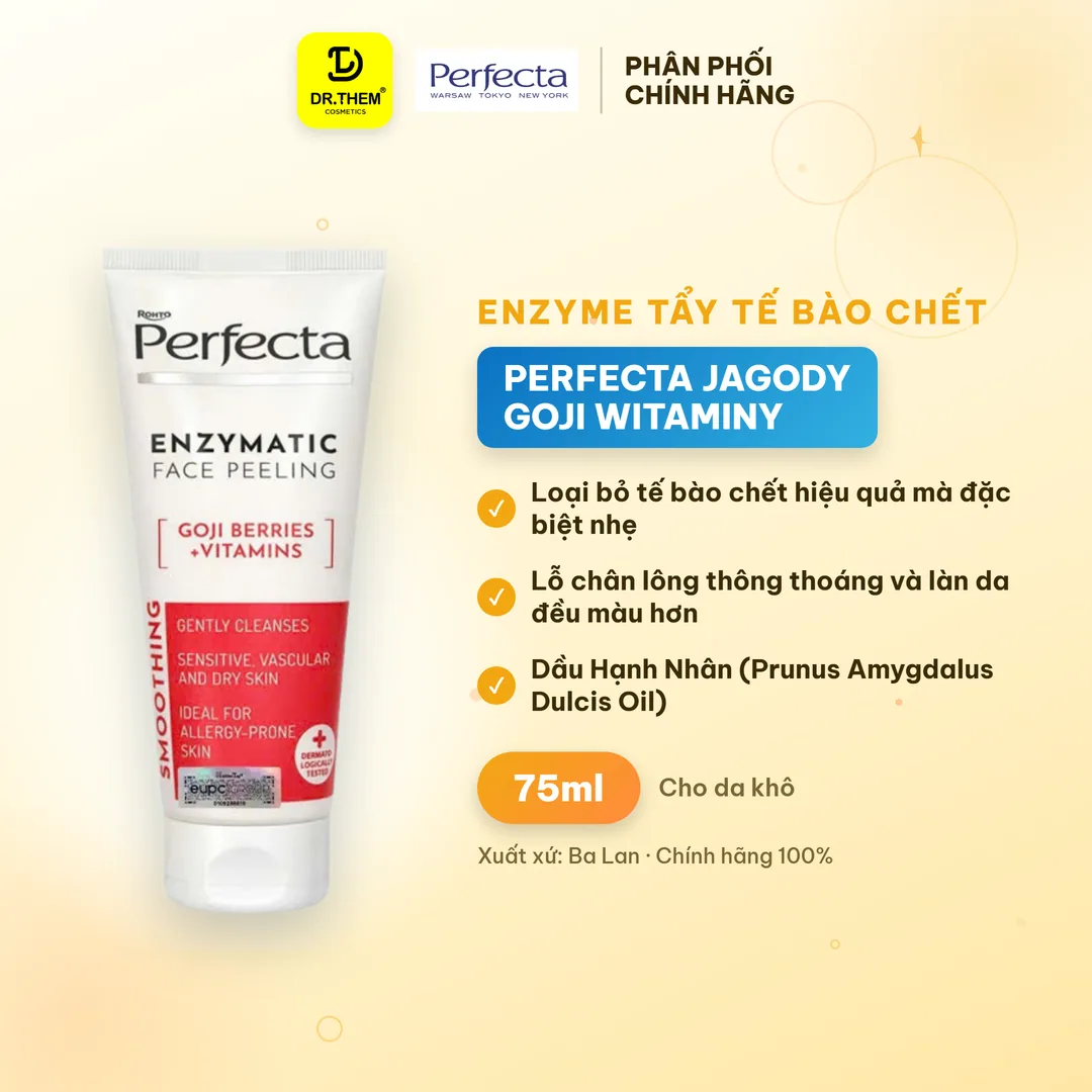 Enzyme Tẩy Tế Bào Chết Perfecta Jagody Goji Witaminy Peeling Enzymatyczny Kỷ Tử Dịu Nhẹ Cho Da Khô Nhạy Cảm 75ml